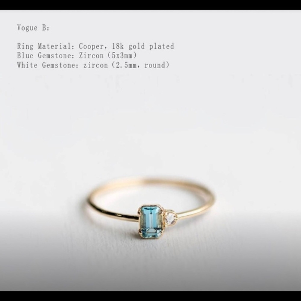 18K Plated Gemstone Rings - Picture 3 of 6